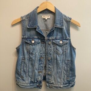 Madewell Denim Vest, Size Small, Medium Blue
